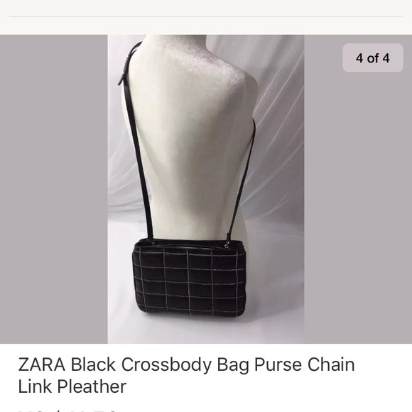 Zara Bags Zara Black Crossbody Bag Purse Chain Link Pleather Poshmark
